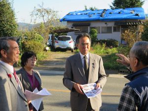 熊本地震の被災地（益城町）を視察（九州災害視察１日目） 　