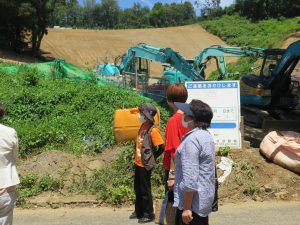 メガソーラー開発による土砂流出現場視察　小川町・越生町