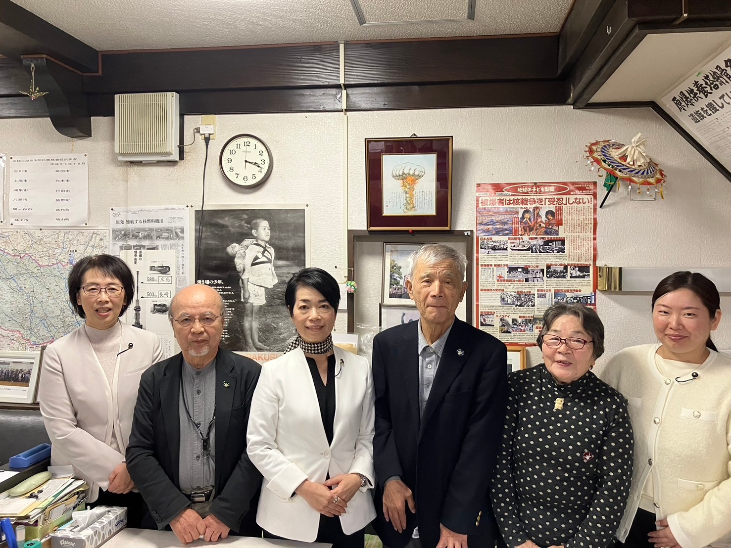 伊藤はつみ県議一般質問①ノーベル賞の被団協構成団体しらさぎ会と懇談
